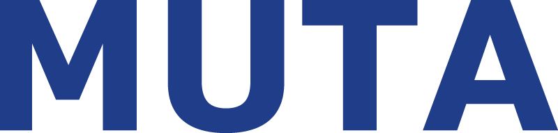 MUTA logo - blue on white
